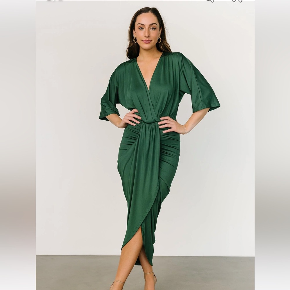 Hunter Green ruche dress